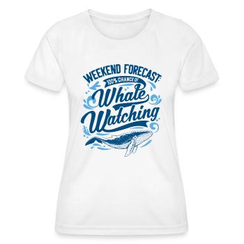 Funny whale, whale watching marine mammal - Women's Functional T-Shirt - white - Front - AI Model Female 172 dark (172cm)