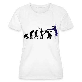 Pole Dance Umwerfend Evolution Dance Pole Fitness - Frauen Funktions-T-Shirt - Weiß - Vorne - AI Model Female 172 dark (172cm)
