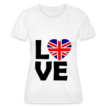 British Love - Women's Functional T-Shirt - white - Front - AI Model Female 172 dark (172cm)