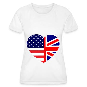 Amour américano-britannique - T-shirt sport Femme - blanc - Devant - AI Model Female 172 dark (172cm)