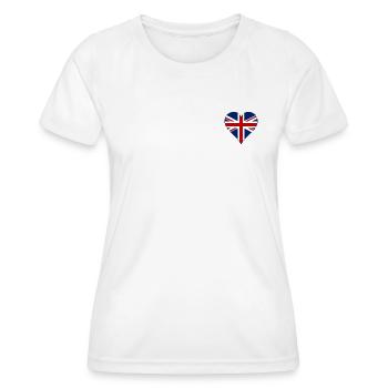 Great Britain Flag Heart - Women's Functional T-Shirt - white - Front - AI Model Female 172 dark (172cm)