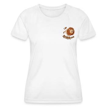 Léo - Je suis rugissant / génial - T-shirt sport Femme - blanc - Devant - AI Model Female 172 dark (172cm)