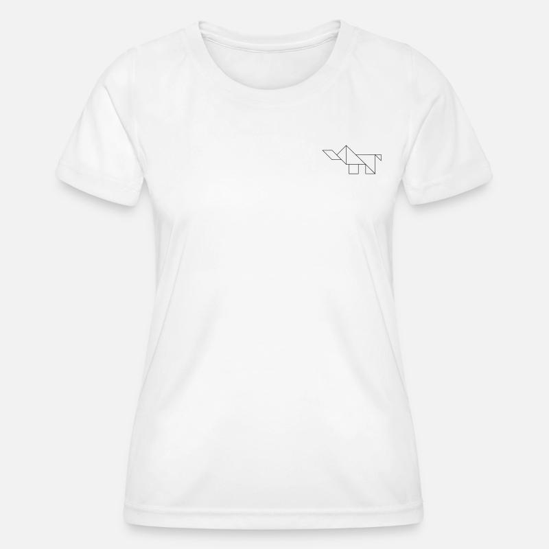 Elephant Tangram – Line Art - Women's Functional T-Shirt - white
