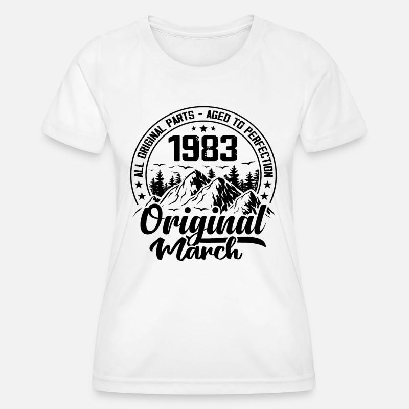 1983 March Original: 41 Years Anniversary Gift - Women's Functional T-Shirt - white