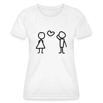 Liebespaar Pärchen - Frauen Funktions-T-Shirt - Weiß - Vorne - AI Model Female 172 dark (172cm)