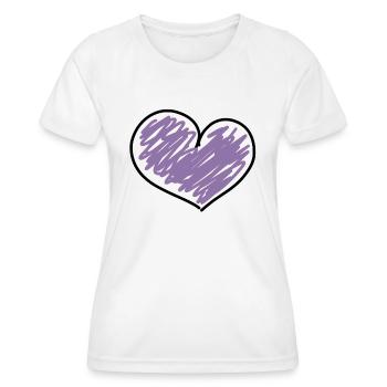 coeur violet - T-shirt sport Femme - blanc - Devant - AI Model Female 172 dark (172cm)