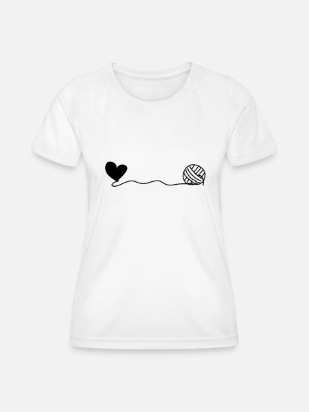 herz wolle - Frauen Funktions-T-Shirt - Weiß