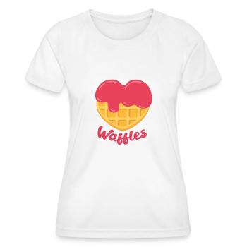 süße kawaii Waffel in Herzform - Frauen Funktions-T-Shirt - Weiß - Vorne - AI Model Female 172 dark (172cm)