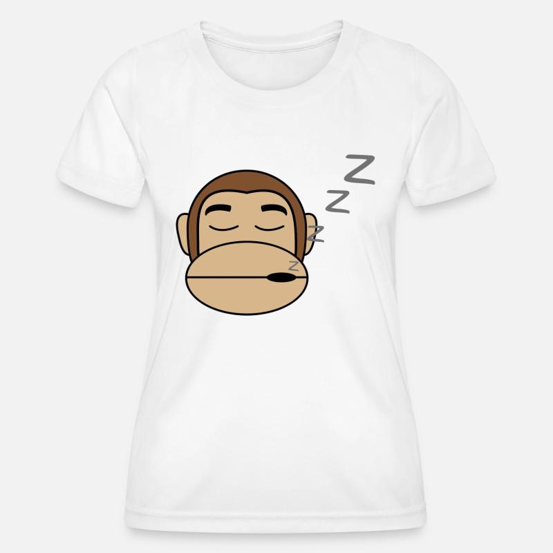 Monkey Sleeps Gift Idea - Women's Functional T-Shirt - white