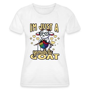 I'm A Yarnaholic Goat Funny Knitting - Women's Functional T-Shirt - white - Front - AI Model Female 172 dark (172cm)