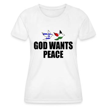 God wants peace for israel free palestine - T-shirt sport Femme - blanc - Devant - AI Model Female 172 dark (172cm)