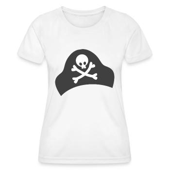 Einfache gekreuzte Knochen auf einem Piratenhut - Frauen Funktions-T-Shirt - Weiß - Vorne - AI Model Female 172 dark (172cm)