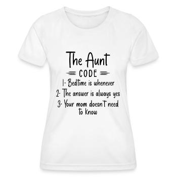 The Aunt Code Bedtime Is Whenever - Aunt Gift - T-shirt sport Femme - blanc - Devant - AI Model Female 172 dark (172cm)