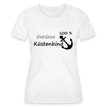 100 % Nordsee Küstenkind - Frauen Funktions-T-Shirt - Weiß - Vorne - AI Model Female 172 dark (172cm)