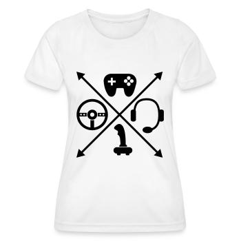 Gaming - Frauen Funktions-T-Shirt - Weiß - Vorne - AI Model Female 172 dark (172cm)