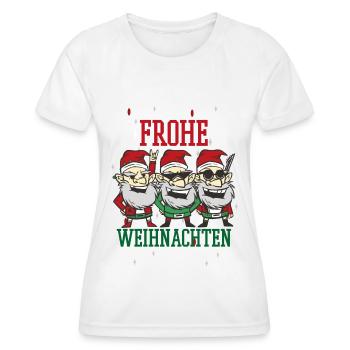 Frohe Weihnachten Familien Freiertage Logo - Frauen Funktions-T-Shirt - Weiß - Vorne - AI Model Female 172 dark (172cm)