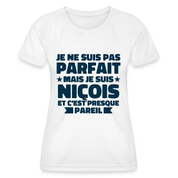 Je Ne Suis Pas Parfait Mais Je Suis Niçois - T-shirt sport Femme - blanc - Devant - AI Model Female 172 dark (172cm)