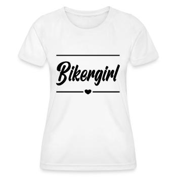 Bikergirl Bikerin Herz Motorradfahrerin Biker Girl - Frauen Funktions-T-Shirt - Weiß - Vorne - AI Model Female 172 dark (172cm)