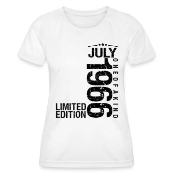 Birthday July 1966 July born in July 19 - Women's Functional T-Shirt - white - Front - AI Model Female 172 dark (172cm)