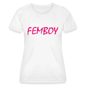 Femboy - T-shirt sport Femme - blanc - Devant - AI Model Female 172 dark (172cm)