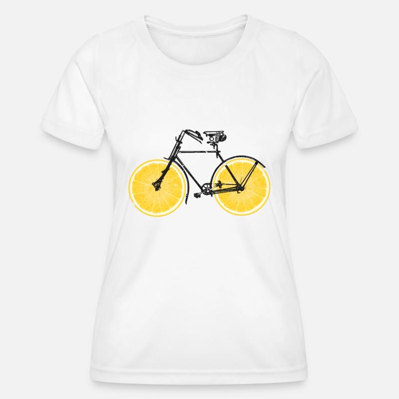 Bicycle oranges lemons - Women's Functional T-Shirt - white