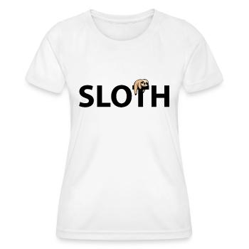 Sloth mit Schriftzug - Frauen Funktions-T-Shirt - Weiß - Vorne - AI Model Female 172 dark (172cm)