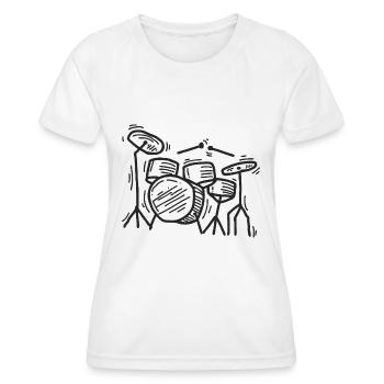 Batterie Drummer - Women's Functional T-Shirt - white - Front - AI Model Female 172 dark (172cm)