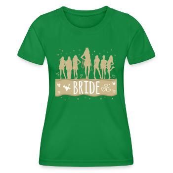 T-Shirt EVJF Junggesellinnenabschied Braut - Frauen Funktions-T-Shirt - Kelly Green - Vorne - AI Model Female 172 dark (172cm)