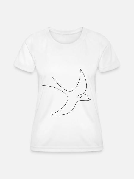 one line drawing - Vogel - Frauen Funktions-T-Shirt - Weiß