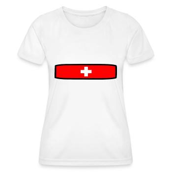 Schweizer Flagge - Frauen Funktions-T-Shirt - Weiß - Vorne - AI Model Female 172 dark (172cm)