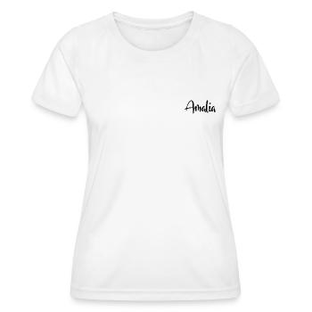 Prénom - Amalia - T-shirt sport Femme - blanc - Devant - AI Model Female 172 dark (172cm)