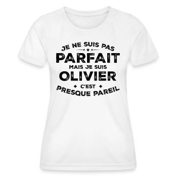 Olivier A first name, an attitude Humour Olivier - Women's Functional T-Shirt - white - Front - AI Model Female 172 dark (172cm)