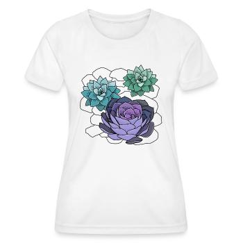 Succulents - Women's Functional T-Shirt - white - Front - AI Model Female 172 dark (172cm)