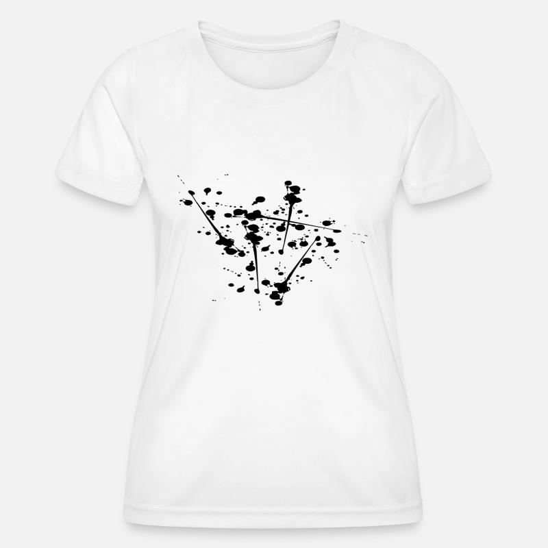 Black paint splatter - Women's Functional T-Shirt - white