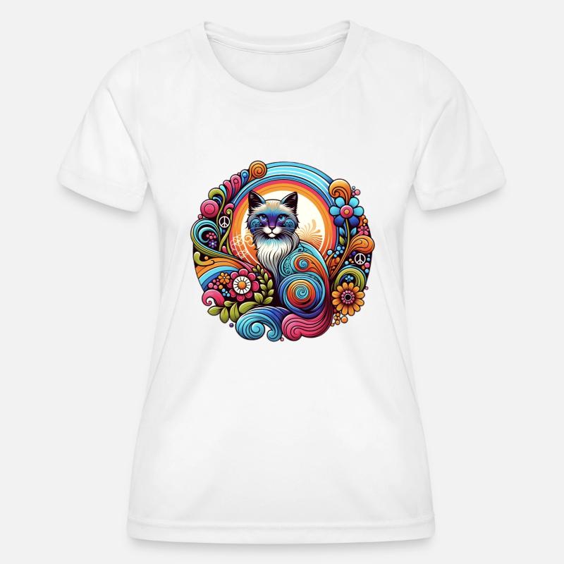 Cat 70s - Women's Functional T-Shirt - white