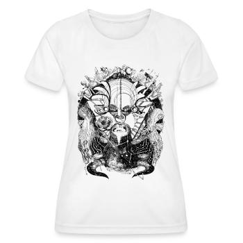 Uranus en Taureau - Noir sur blanc - T-shirt sport Femme - blanc - Devant - AI Model Female 172 dark (172cm)