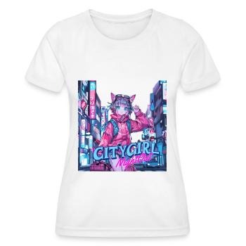 CityGirl Night Out - Neon Adventure - Frauen Funktions-T-Shirt - Weiß - Vorne - AI Model Female 172 dark (172cm)