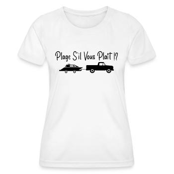 Plage S'il Vous Plaît !? - T-shirt sport Femme - blanc - Devant - AI Model Female 172 dark (172cm)