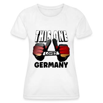 Allemagne Drapeau allemand Drapeau allemand Utilisé Regarder à la maison - T-shirt sport Femme - blanc - Devant - AI Model Female 172 dark (172cm)