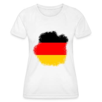 Drapeau de l’Allemagne Drapeau allemand Utilisé Look Homeland - T-shirt sport Femme - blanc - Devant - AI Model Female 172 dark (172cm)