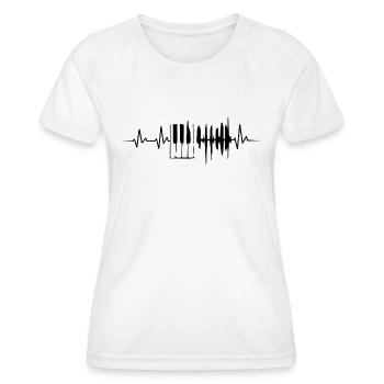 KLAVIERTASTEN HERZSCHLAG KLAVIER EKG PIANO - Frauen Funktions-T-Shirt - Weiß - Vorne - AI Model Female 172 dark (172cm)