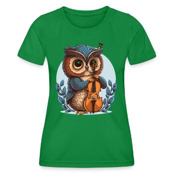 Classical Owl - Women's Functional T-Shirt - kelly green - Front - AI Model Female 172 dark (172cm)