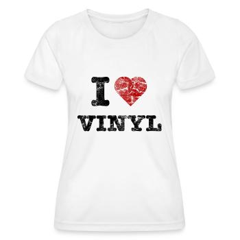 i_love_vinyl_vintage - Women's Functional T-Shirt - white - Front - AI Model Female 172 dark (172cm)