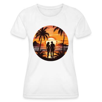Beach Sunset - Women's Functional T-Shirt - white - Front - AI Model Female 172 dark (172cm)