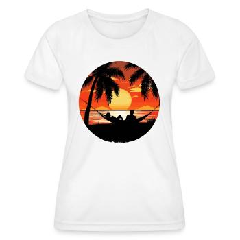 Coucher de soleil Sérénité - T-shirt sport Femme - blanc - Devant - AI Model Female 172 dark (172cm)