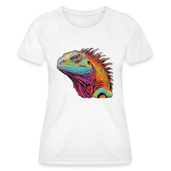 Iguanische Lebendige Farben - Bezauberndes - Frauen Funktions-T-Shirt - Weiß - Vorne - AI Model Female 172 dark (172cm)