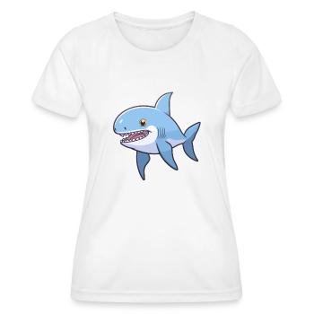 Kawaii Hai - Verspielter Raubtier - Frauen Funktions-T-Shirt - Weiß - Vorne - AI Model Female 172 dark (172cm)