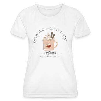 Pumpkin Spice Latte Autumn Gift - Women's Functional T-Shirt - white - Front - AI Model Female 172 dark (172cm)