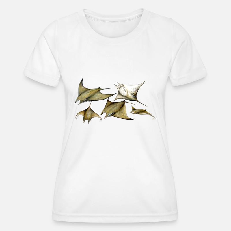 Manta ray Mobula tarapacana - Devil fish - Raie - Women's Functional T-Shirt - white