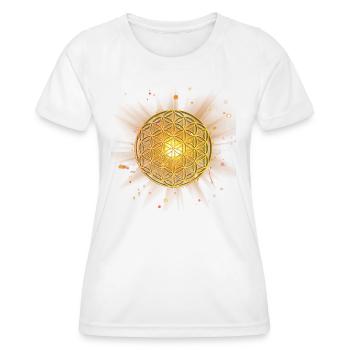 Fleur de vie brillante - T-shirt sport Femme - blanc - Devant - AI Model Female 172 dark (172cm)
